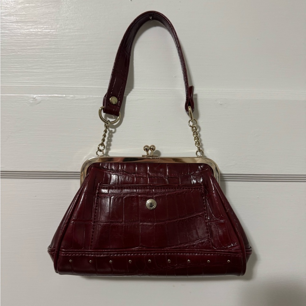 Vintage red crocodile purse